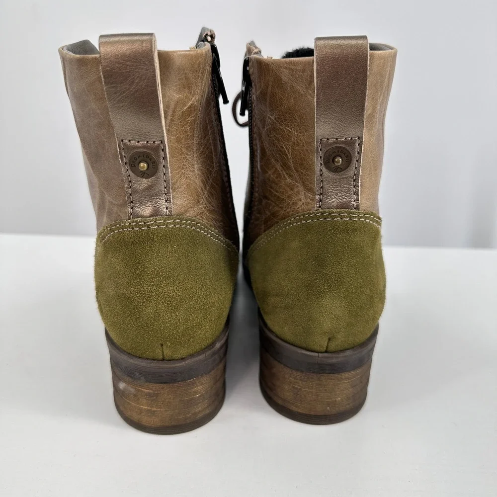 Dromedaris Karissa Ankle Boots EU 38 Brushed Scrunched Leather Combat Style